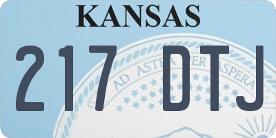 KS license plate 217DTJ
