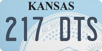 KS license plate 217DTS