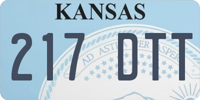 KS license plate 217DTT