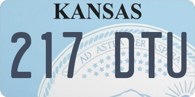 KS license plate 217DTU