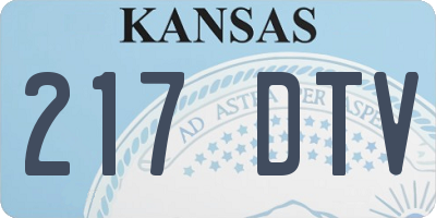 KS license plate 217DTV