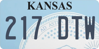 KS license plate 217DTW