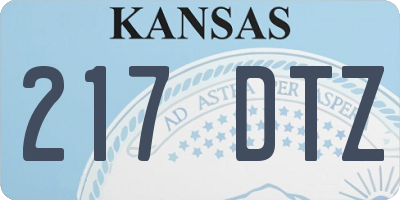 KS license plate 217DTZ