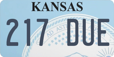KS license plate 217DUE