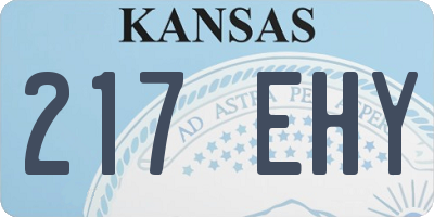 KS license plate 217EHY