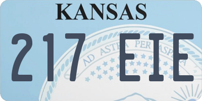 KS license plate 217EIE