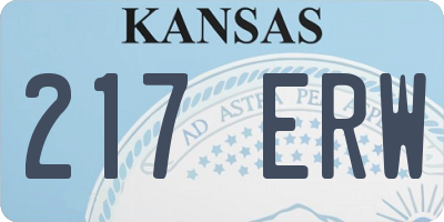 KS license plate 217ERW