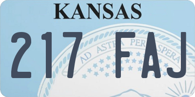 KS license plate 217FAJ