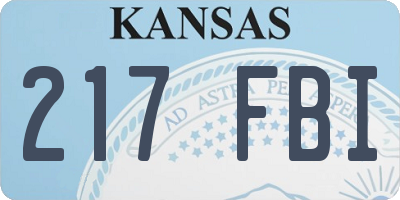 KS license plate 217FBI