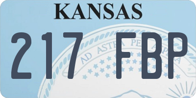 KS license plate 217FBP