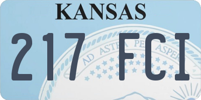 KS license plate 217FCI