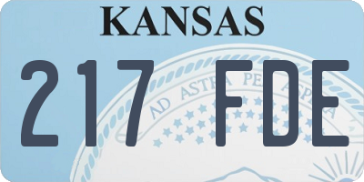 KS license plate 217FDE