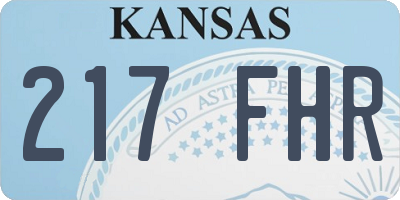 KS license plate 217FHR