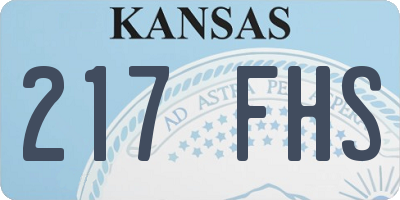 KS license plate 217FHS