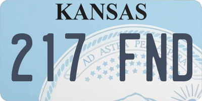 KS license plate 217FND