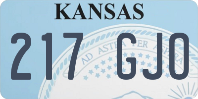 KS license plate 217GJO