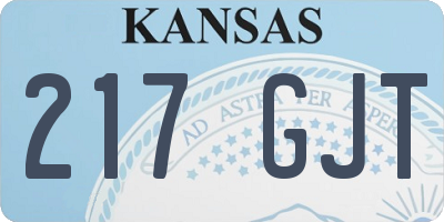 KS license plate 217GJT