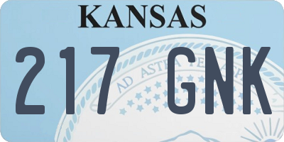 KS license plate 217GNK