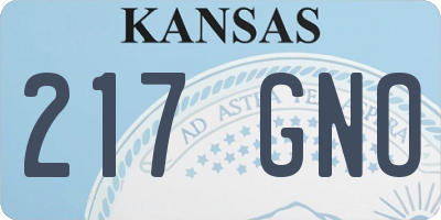 KS license plate 217GNO