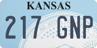 KS license plate 217GNP