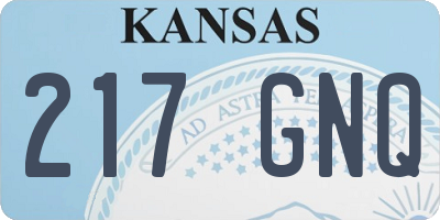 KS license plate 217GNQ