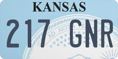 KS license plate 217GNR