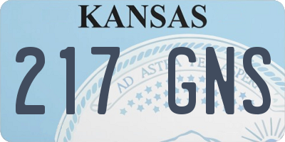 KS license plate 217GNS