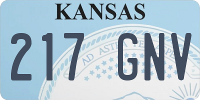 KS license plate 217GNV