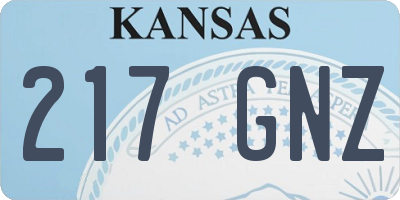 KS license plate 217GNZ