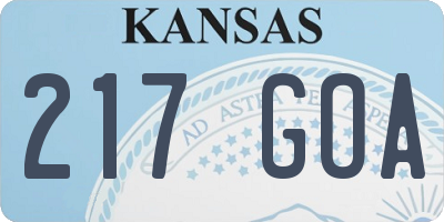 KS license plate 217GOA