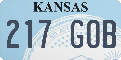 KS license plate 217GOB