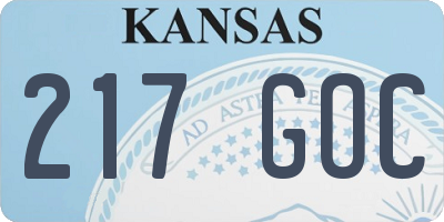 KS license plate 217GOC
