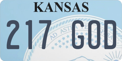 KS license plate 217GOD