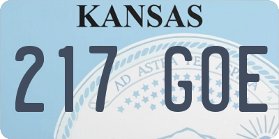 KS license plate 217GOE