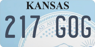 KS license plate 217GOG