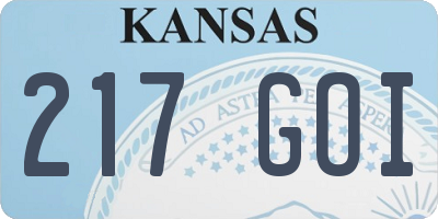 KS license plate 217GOI