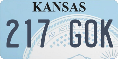 KS license plate 217GOK