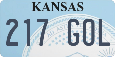 KS license plate 217GOL
