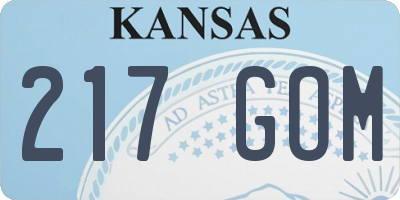 KS license plate 217GOM
