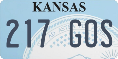 KS license plate 217GOS