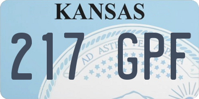 KS license plate 217GPF