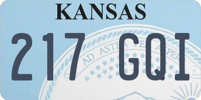KS license plate 217GQI
