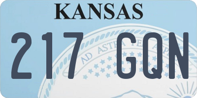 KS license plate 217GQN
