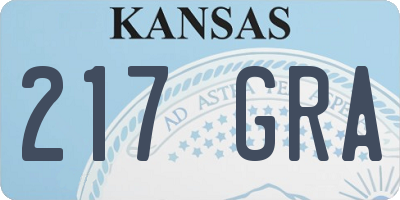 KS license plate 217GRA