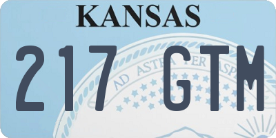 KS license plate 217GTM