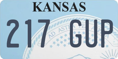 KS license plate 217GUP