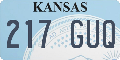KS license plate 217GUQ