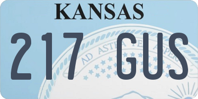KS license plate 217GUS