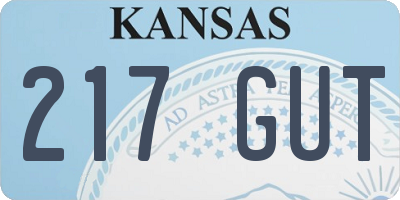 KS license plate 217GUT