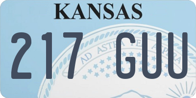 KS license plate 217GUU